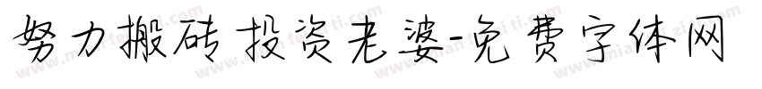 努力搬砖 投资老婆字体转换